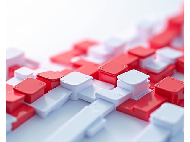 Abstract graphic representing precision and interconnected data flow, inspired by Swiss road signs.