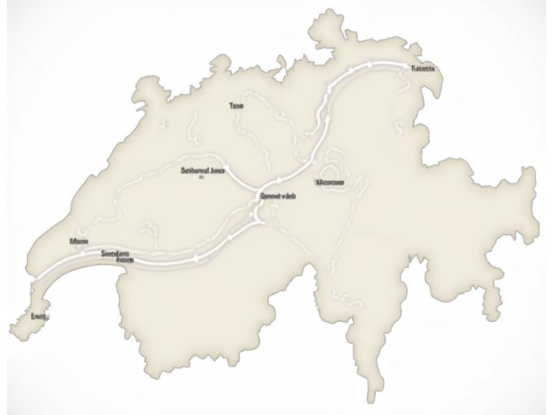 Interactive map of Switzerland showing cantonal borders with road network overlaid