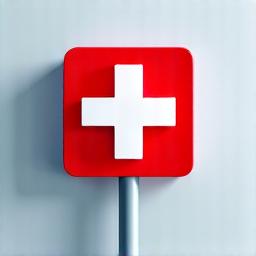 Swiss flag road sign illustration with compliance checkmark