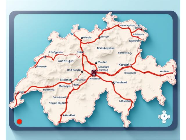 Interactive map of Switzerland showing optimized route options
