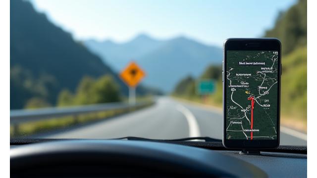 GPS displaying a route error in a complex Swiss intersection.