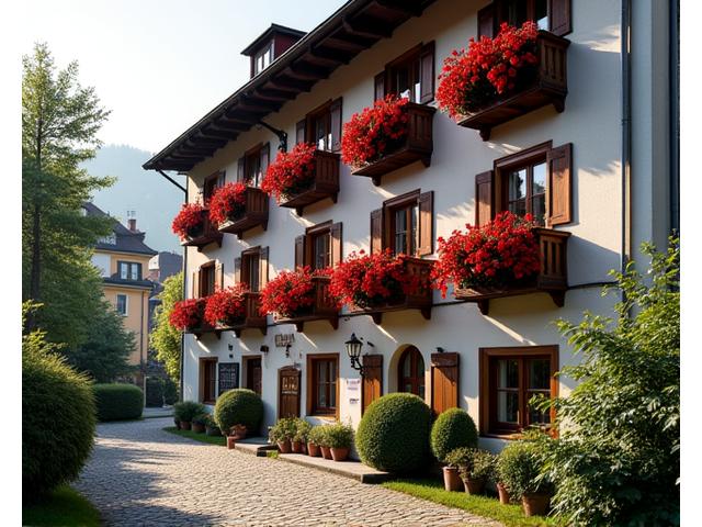 A charming, historic guesthouse with traditional Swiss architecture nestled in a quiet village.